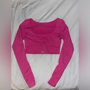 cropped pink long sleeve